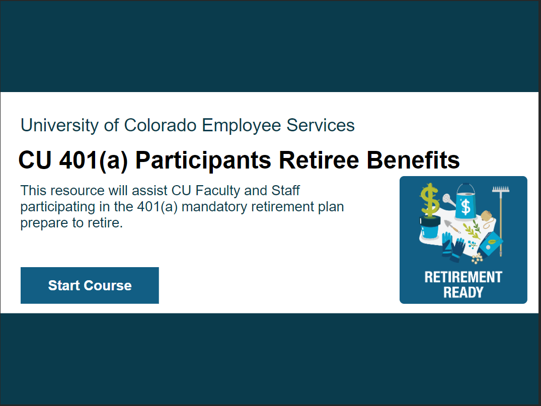 Retirement for 401(a) participants - click to watch course