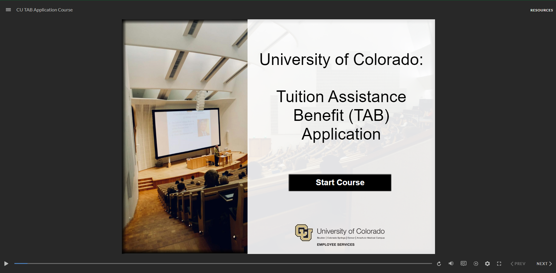 Tuition Assistance Benefit course