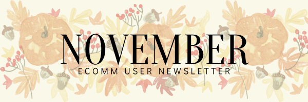 November eComm User Newsletter.