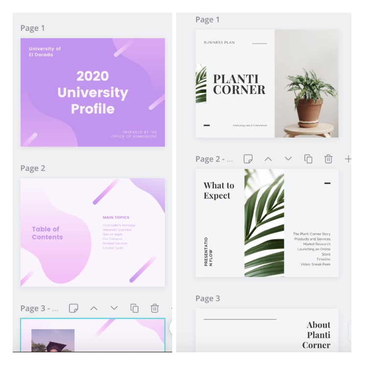 vertical presentation canva