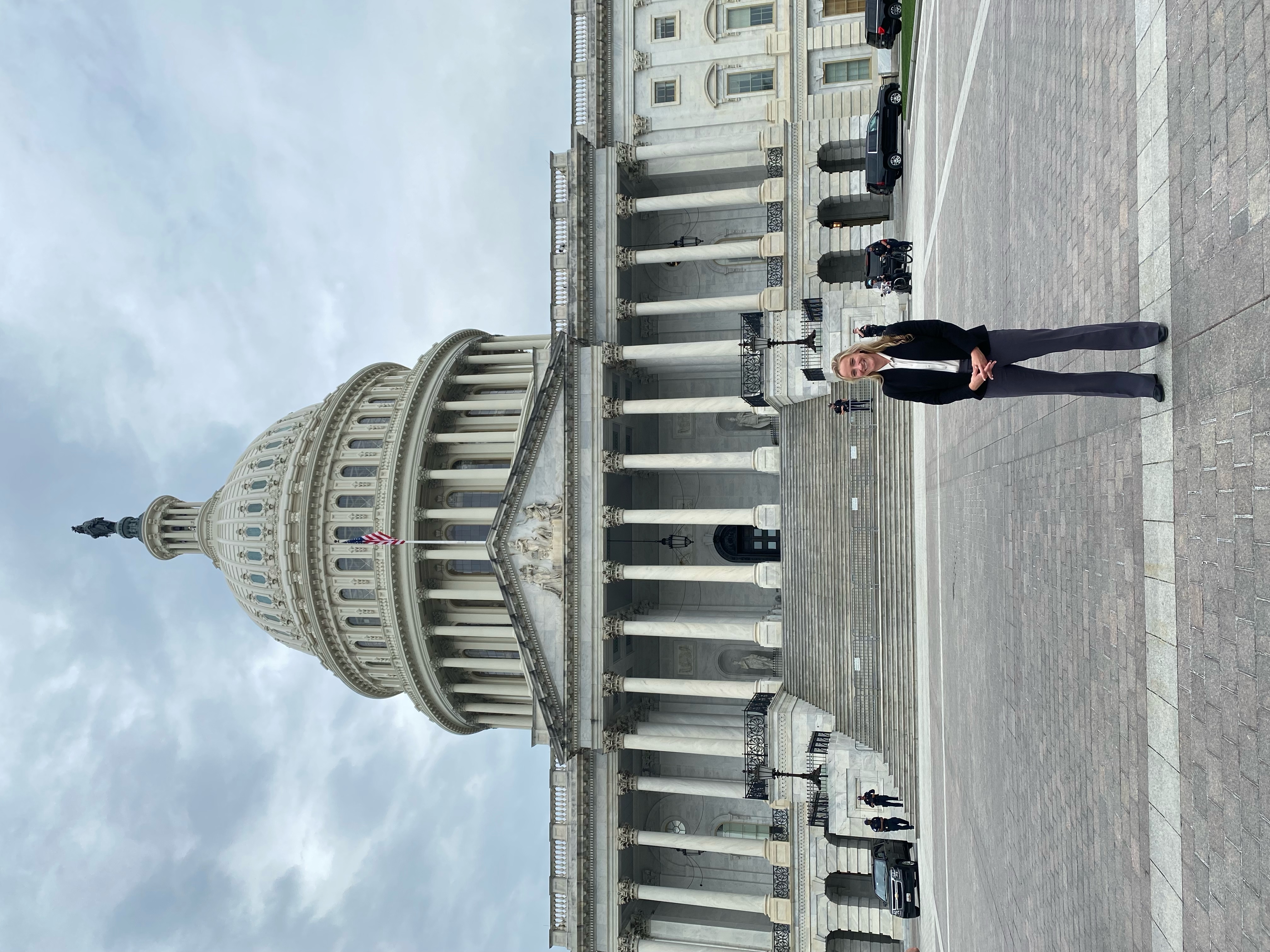 CU Boulder PhD Student Georgia Butcher posing at the U.S. Capitol