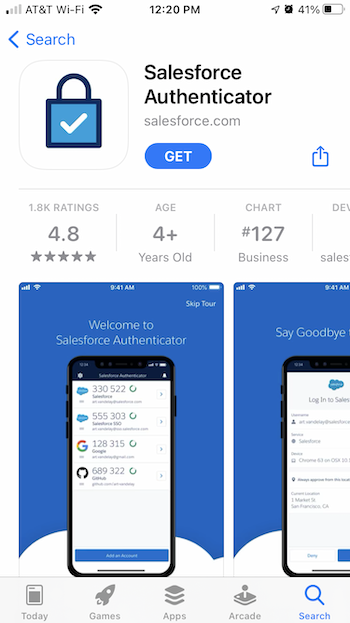 Salesforce Authenticator App