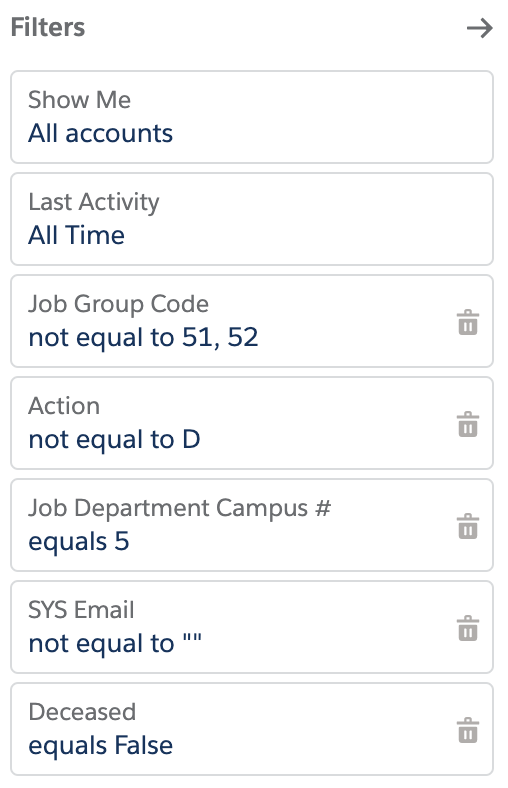 Transactional Send Report Criteria