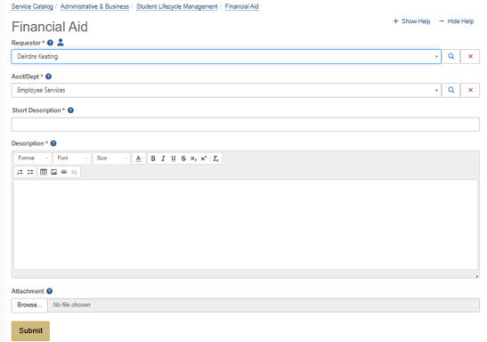 Creating Ticket - UIS Self-Service Portal, TDX
