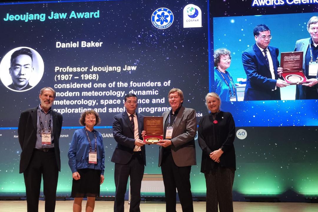 LASP Director Daniel Baker received the 2024 Jeoujang Jaw Award in recognition of his contributions to promoting space research, establishing new space science research branches, and founding new exploration programs. Credit: LASP