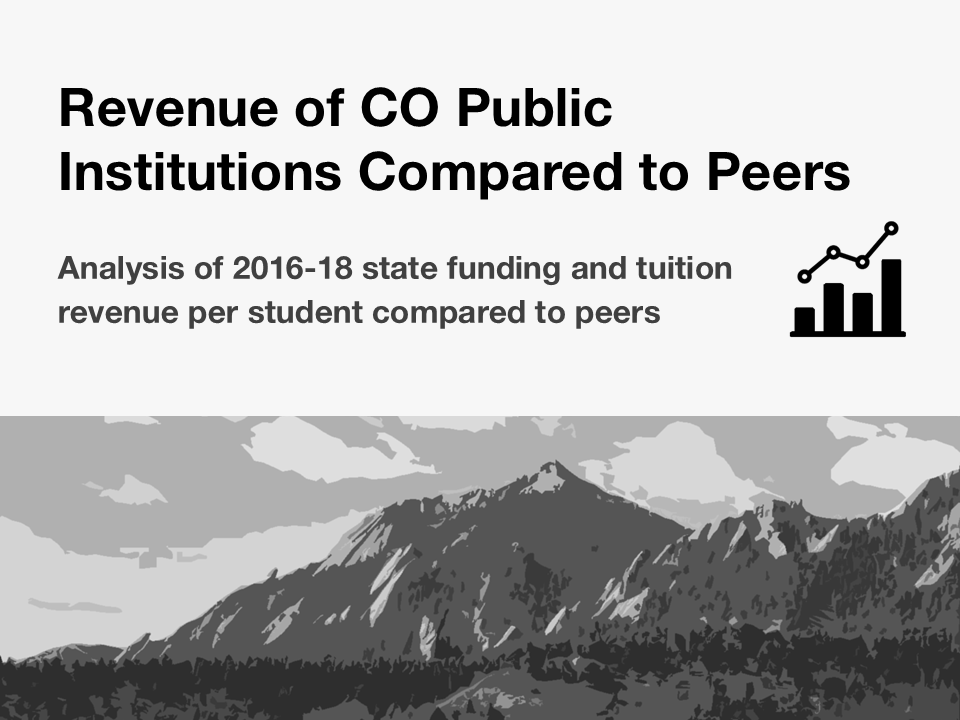 Analysis: Revenue of CO Public Institutions Compared to Peers (2016-2018)